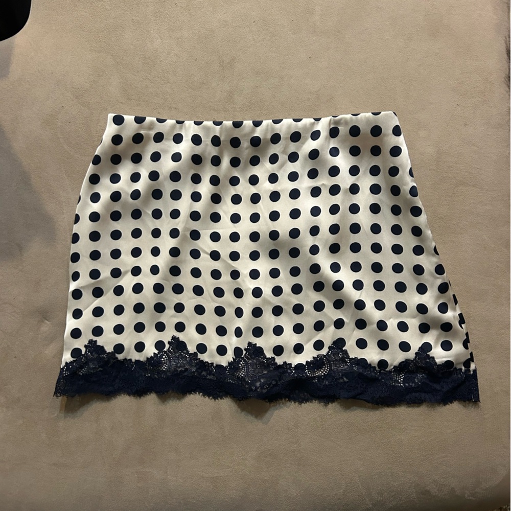Abercrombie & Fitch Cream Skirt with Black Polka Dots